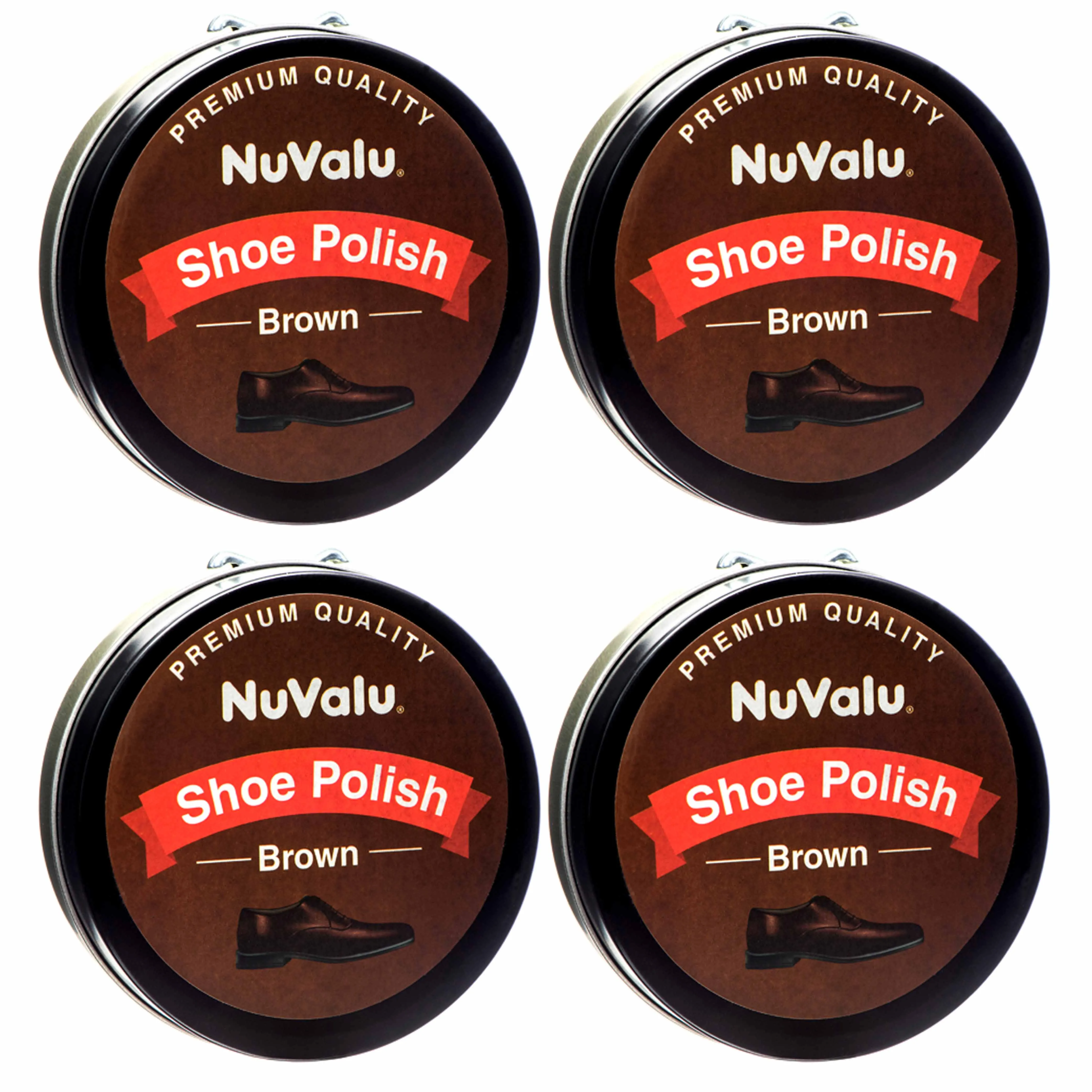 4 Packs Brown Shoe Polish Leather Stain Wax Paste Boots Purse Cream Care Shine