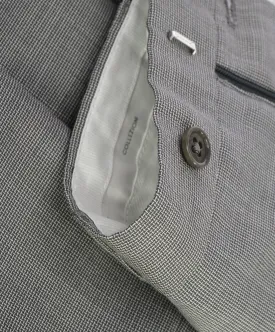 ARMANI COLLEZIONI - Black & White Basket Weave Flat Front Dress Pants - 38W