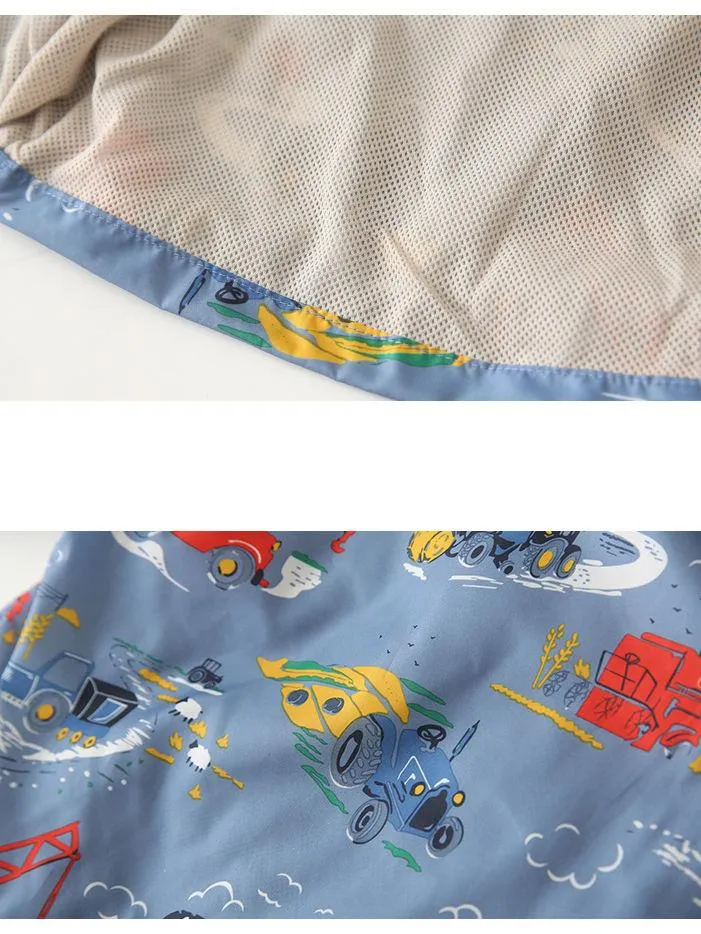 Autumn Allover Print Toddler Boy Hooded Jacket