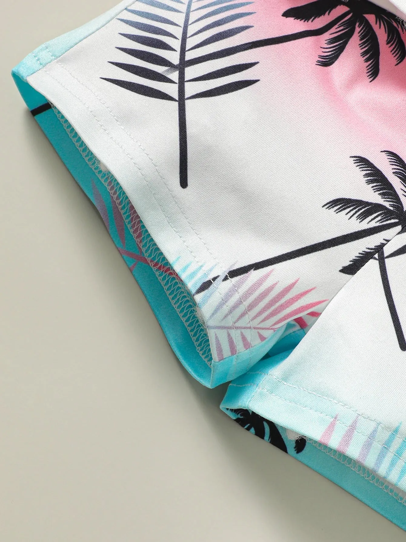 Baby Boys Coconut Tree Printed Vacation Style Clothing Set