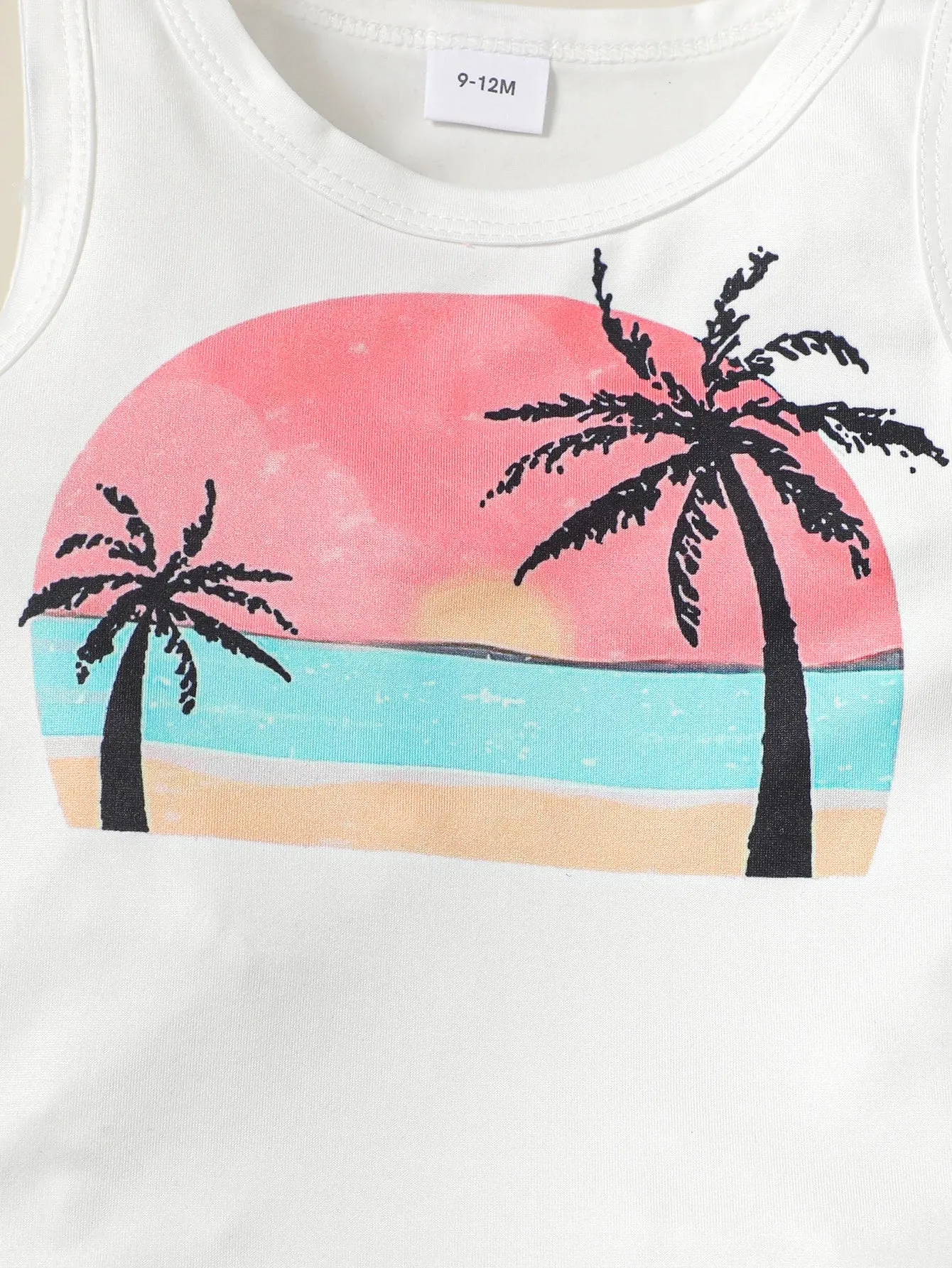 Baby Boys Coconut Tree Printed Vacation Style Clothing Set