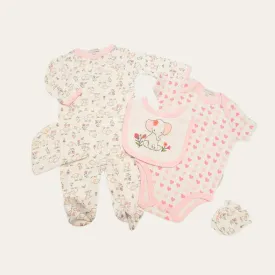 Baby Girl Clothing Gift Set 'Pink Elephant & Hearts'