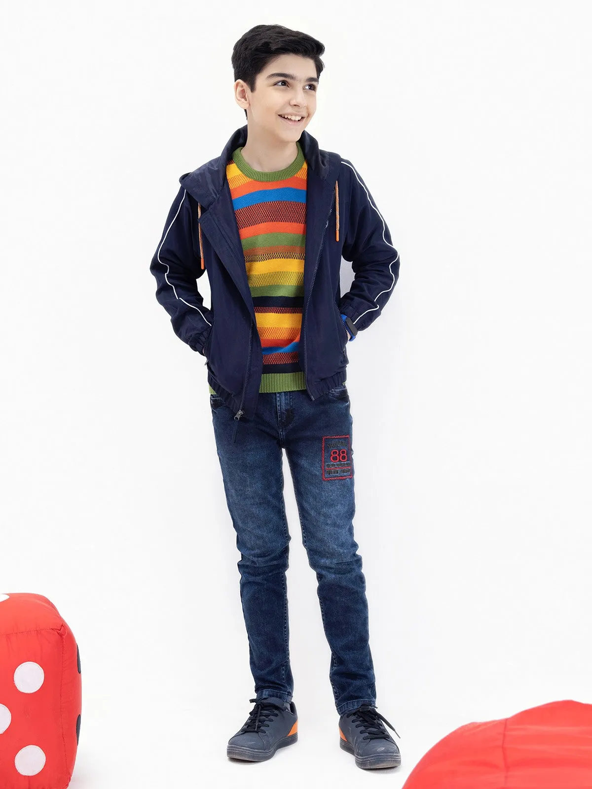 Boy's Navy Hoodie - EBTH21-003