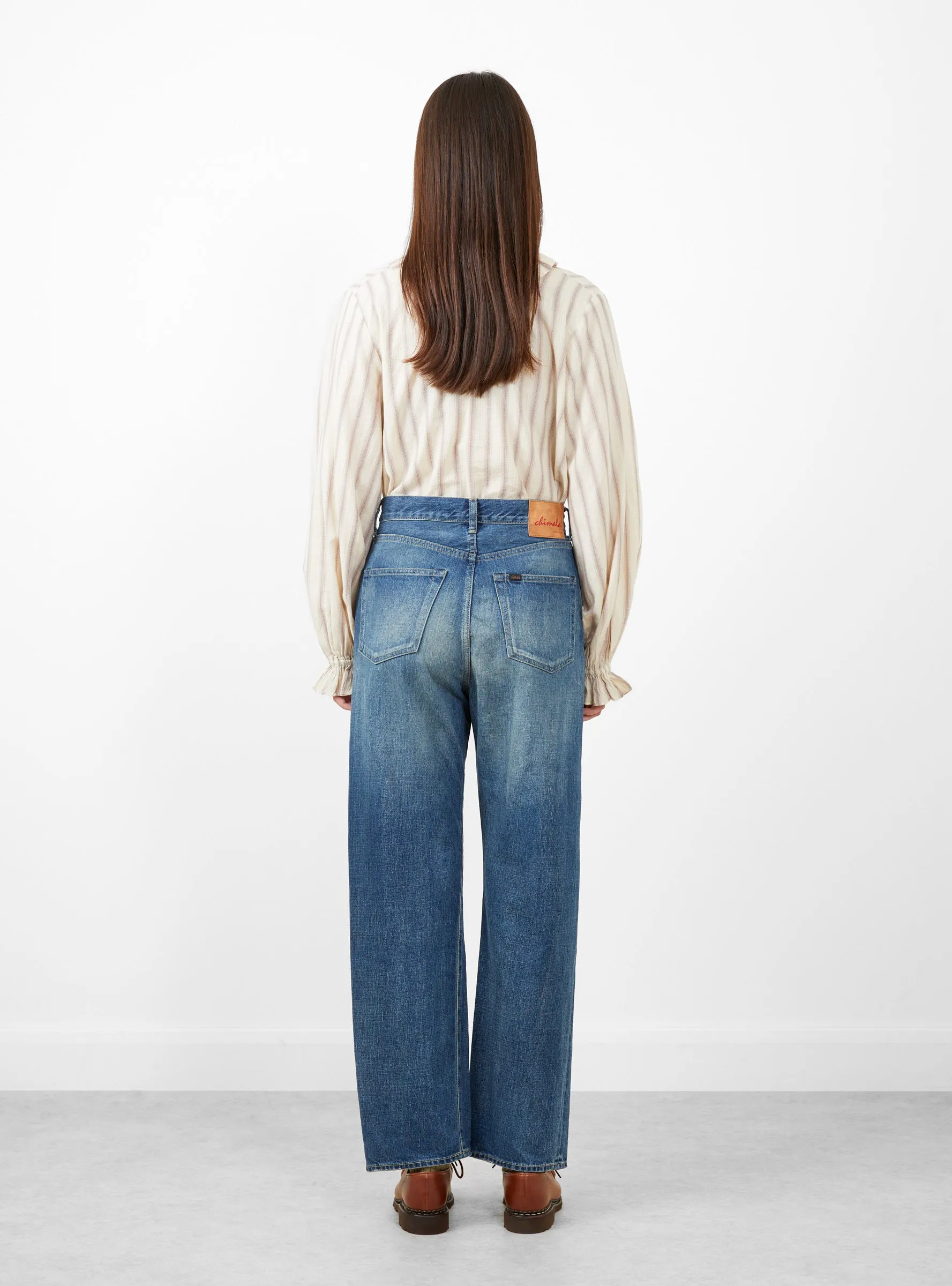 Cornflower Blouse Cream Lilac Stripe