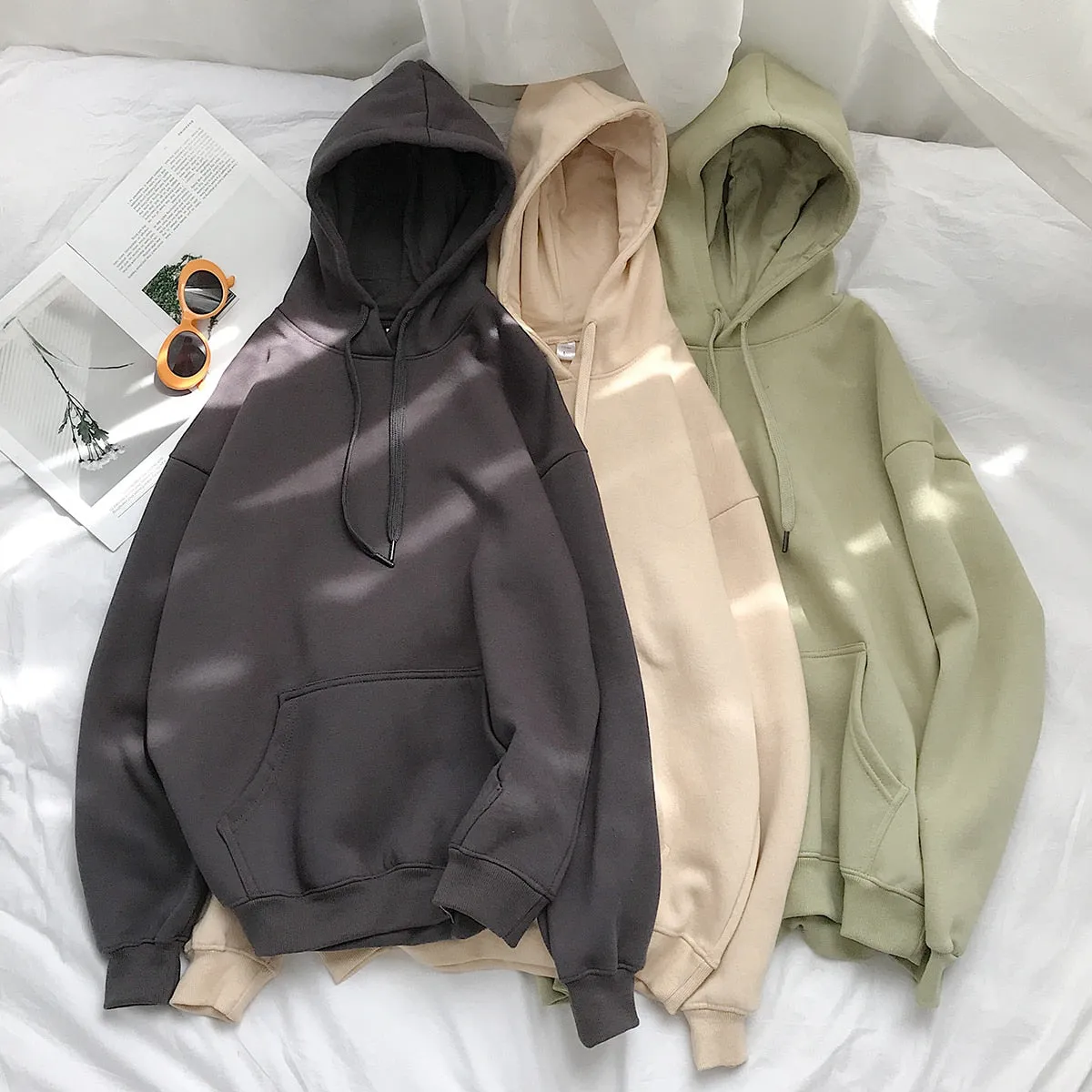 Cotton drawstring hoodie