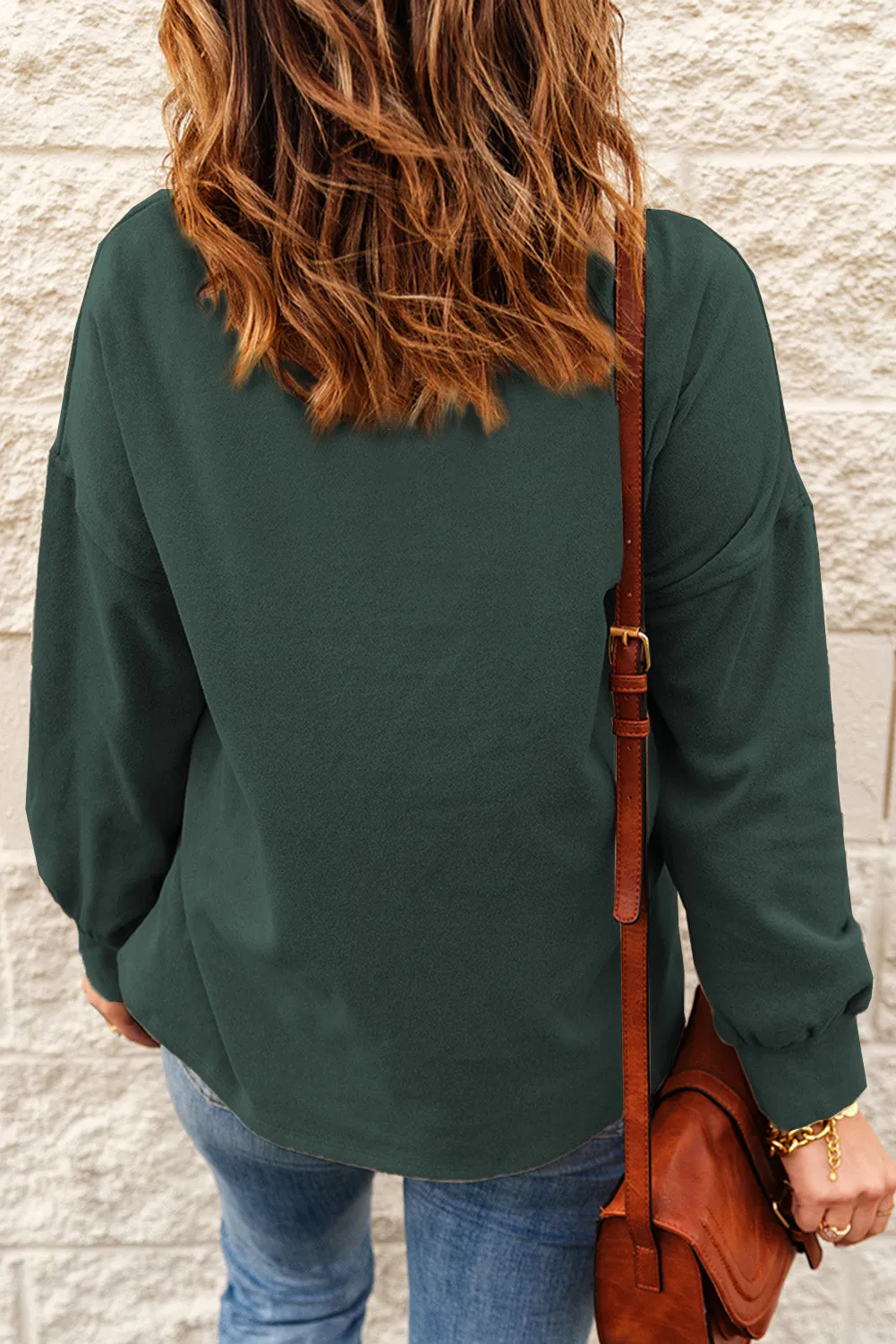 Cowl Neck Drop Shoulder Drawstring Hoodie
