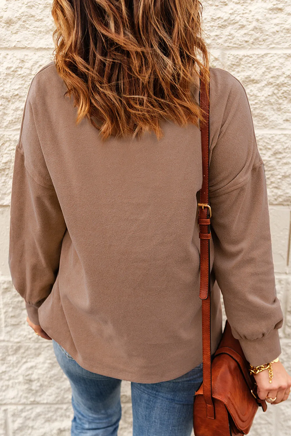 Cowl Neck Drop Shoulder Drawstring Hoodie