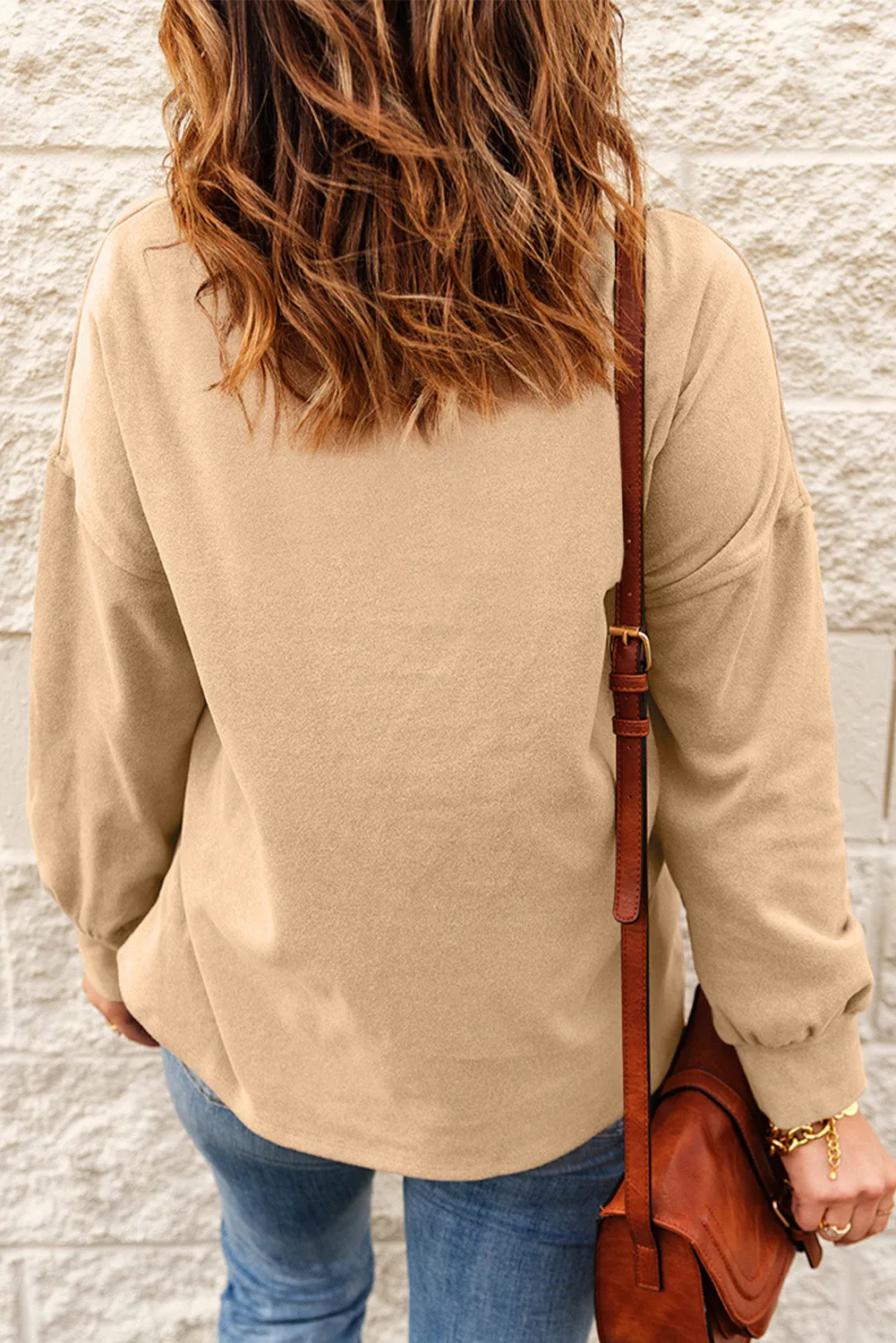 Cowl Neck Drop Shoulder Drawstring Hoodie