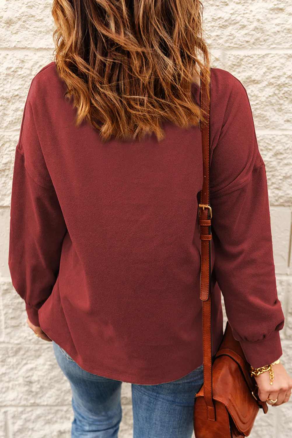 Cowl Neck Drop Shoulder Drawstring Hoodie