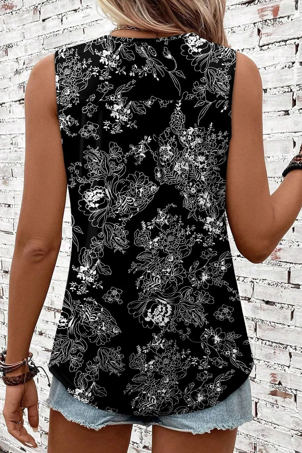CRAZY GRID Women Summer Tank Tops Round Neck Sleeeveless Folded Front Tunic Casual Outfit 2025 Basic Loose Shirts