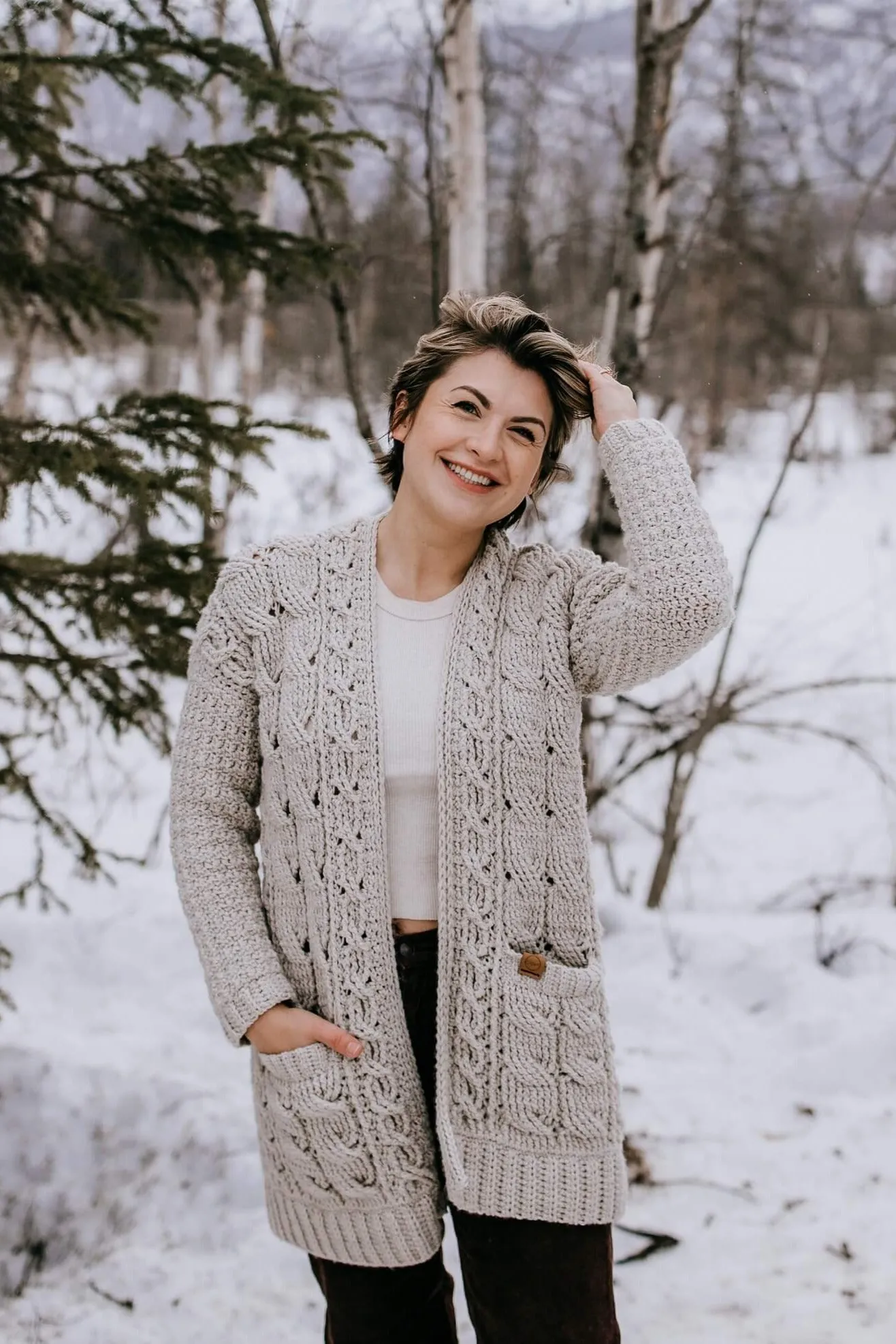 Crochet Kit - Cozy Cabled Crochet Cardigan