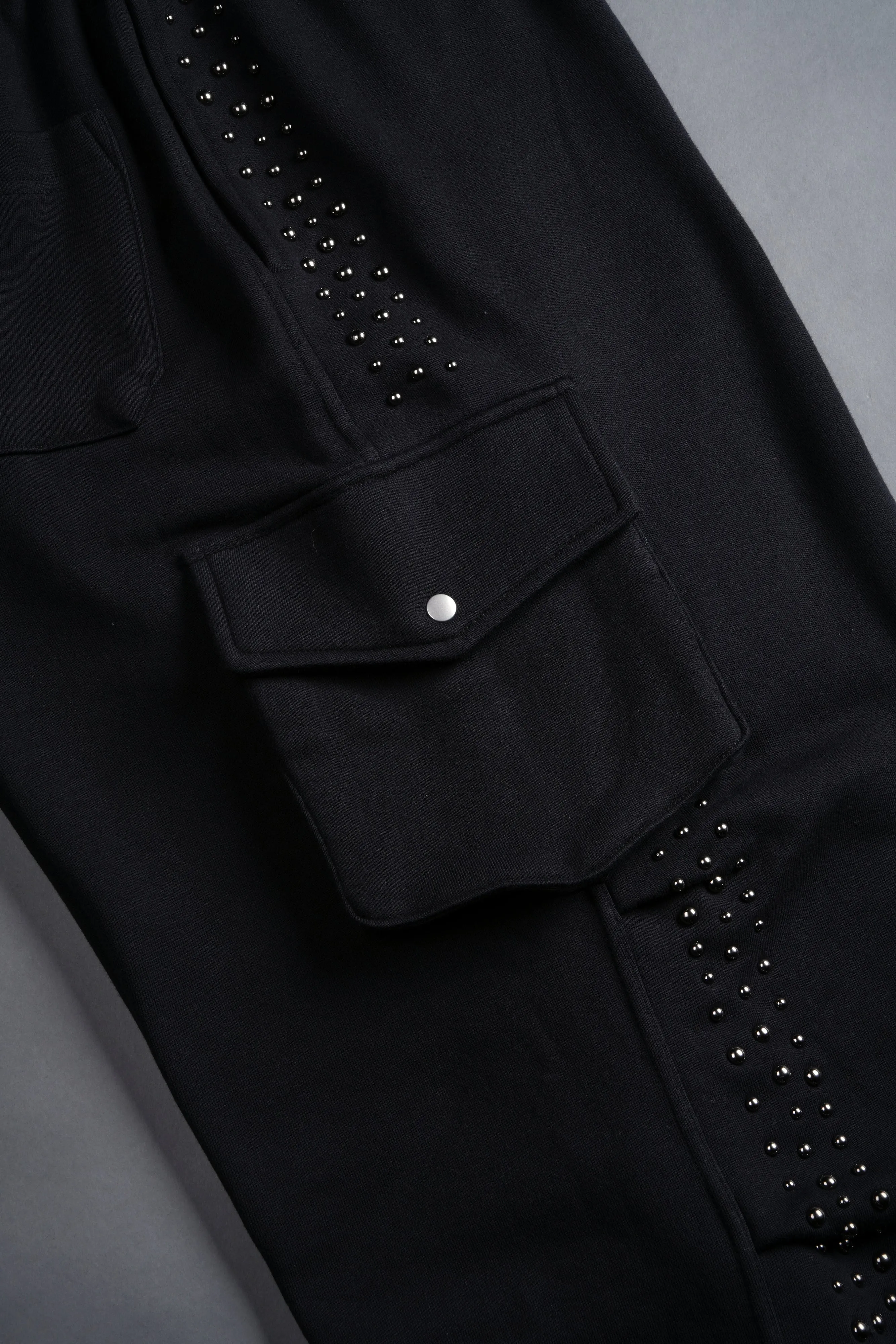 Darc Stud Mia Cargo Sweat Pants in Black