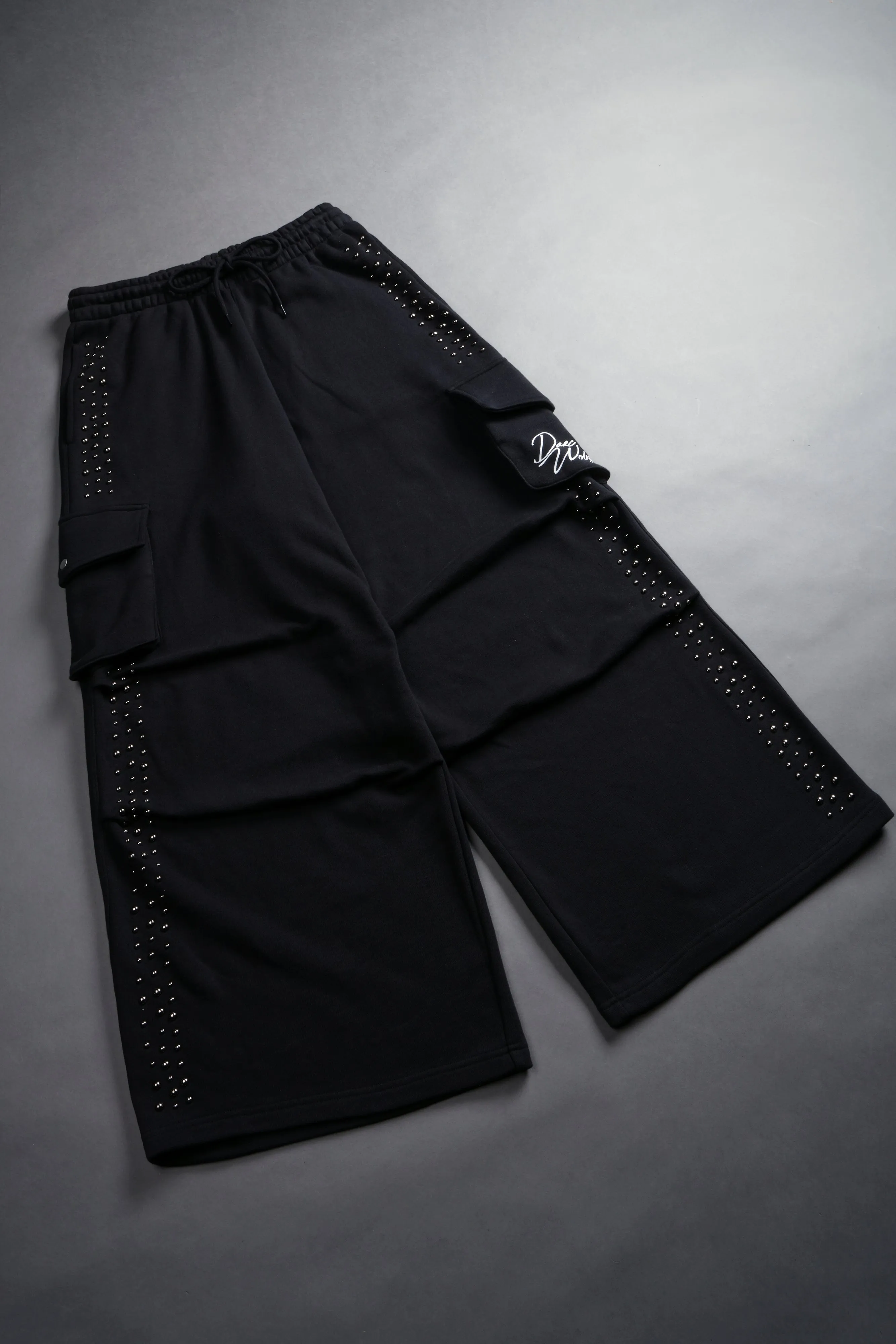Darc Stud Mia Cargo Sweat Pants in Black