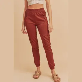 Elastic Waist Joggers with Pockets