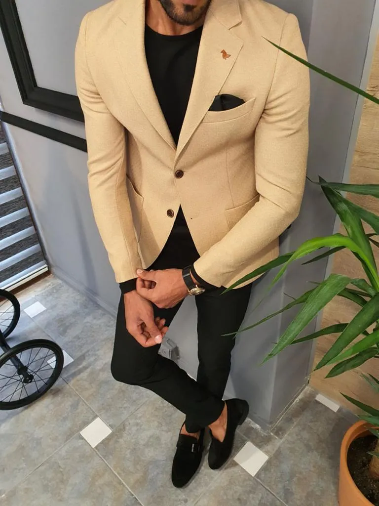 Genoa Beige Slim Fit Blazer