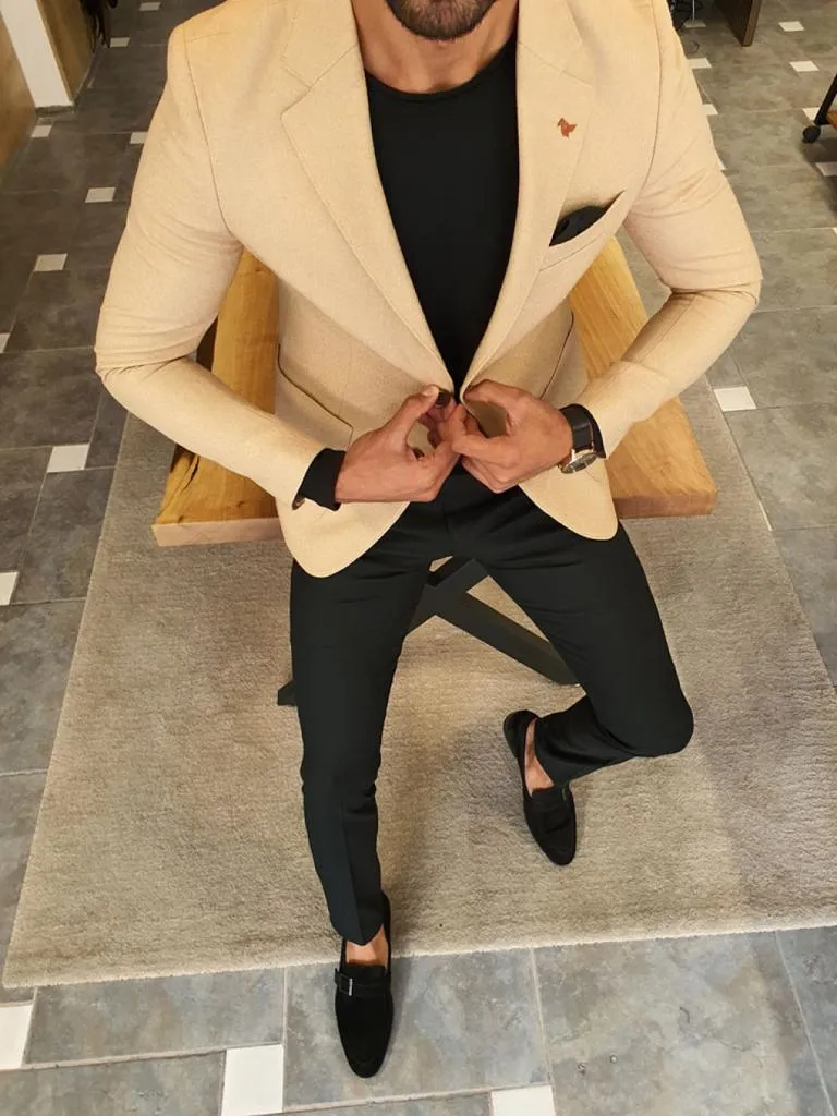 Genoa Beige Slim Fit Blazer