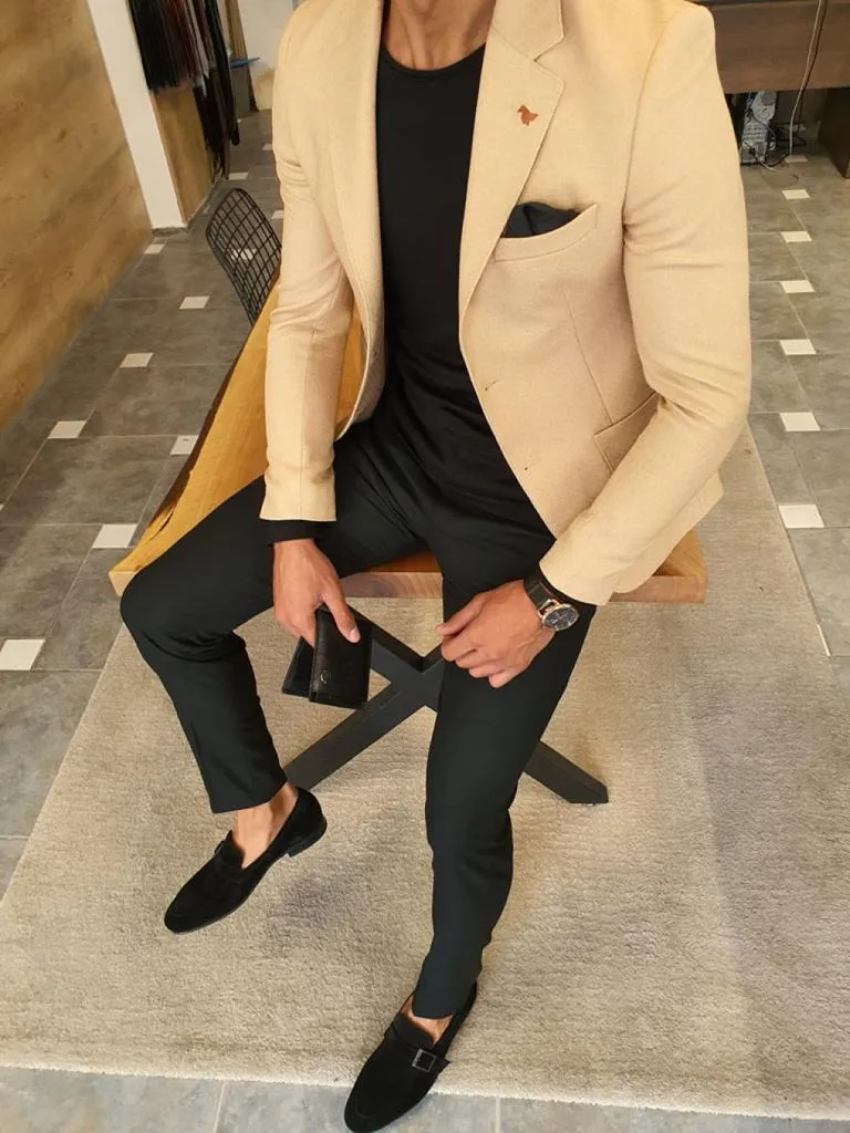 Genoa Beige Slim Fit Blazer