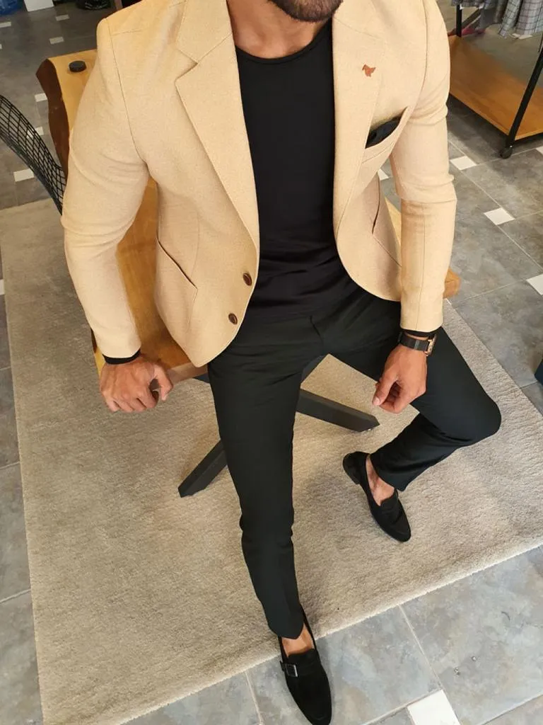 Genoa Beige Slim Fit Blazer