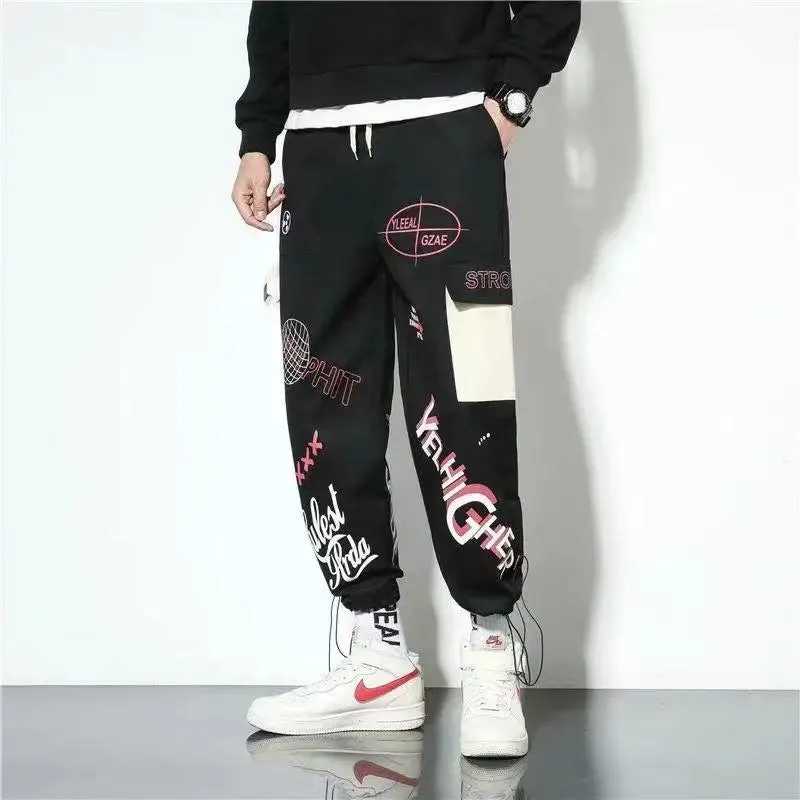 Graffiti Multi Pockets Loose Cargo Pants