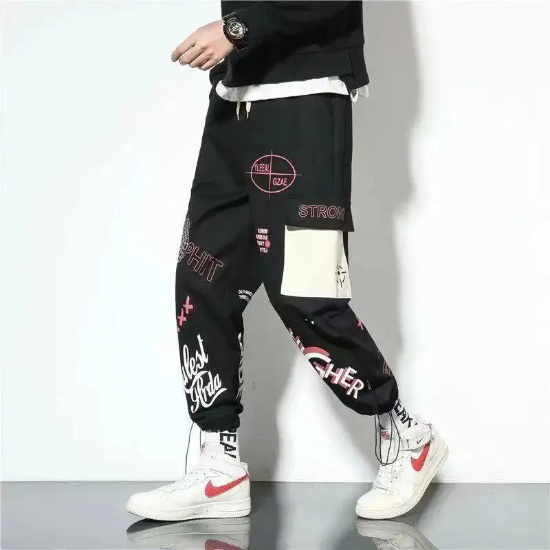Graffiti Multi Pockets Loose Cargo Pants