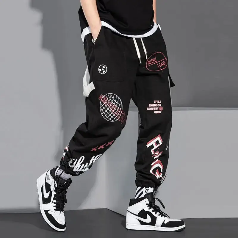 Graffiti Multi Pockets Loose Cargo Pants