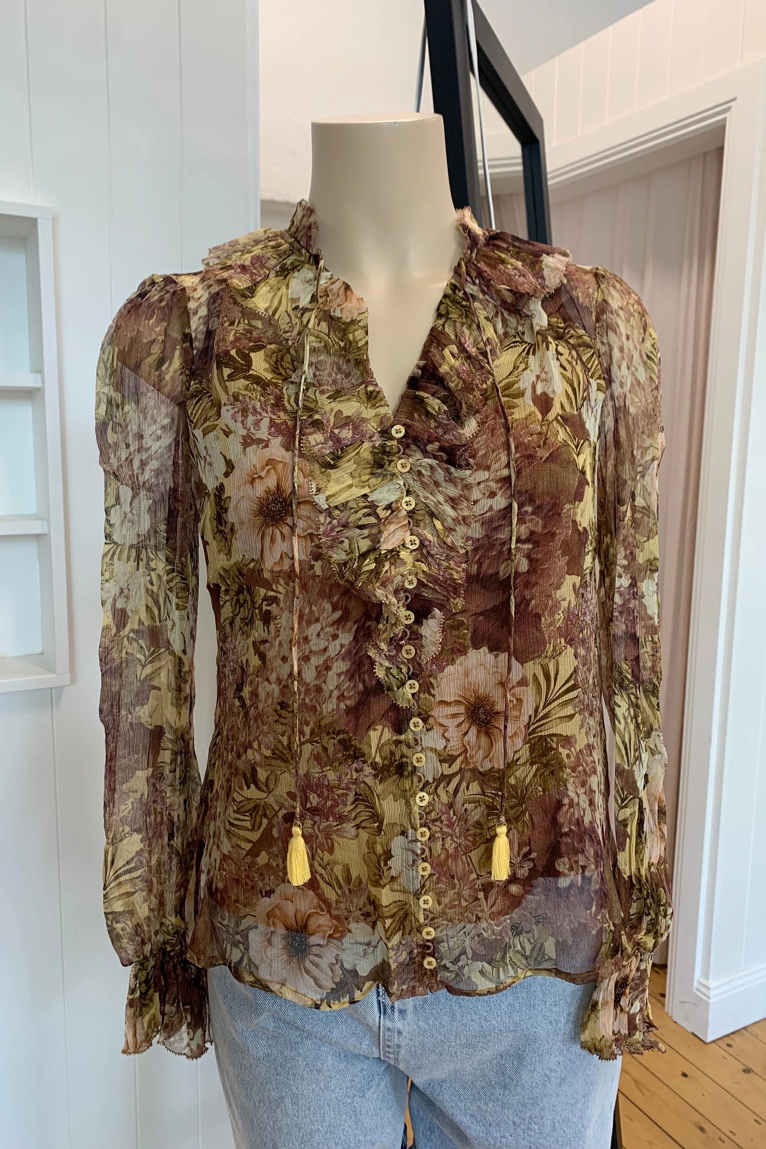 Hailey silk blouse - yellow haze