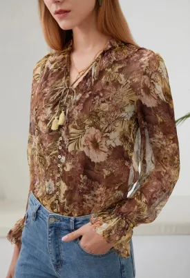 Hailey silk blouse - yellow haze