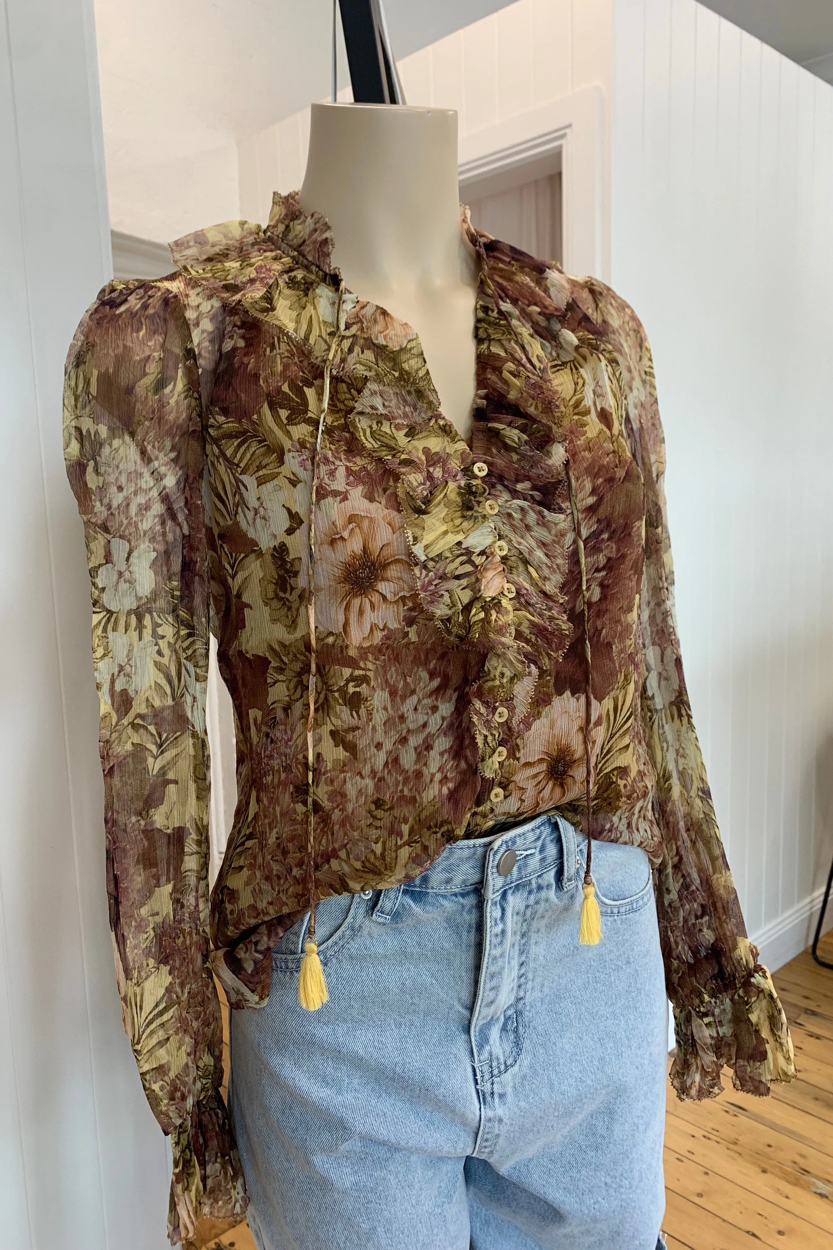 Hailey silk blouse - yellow haze