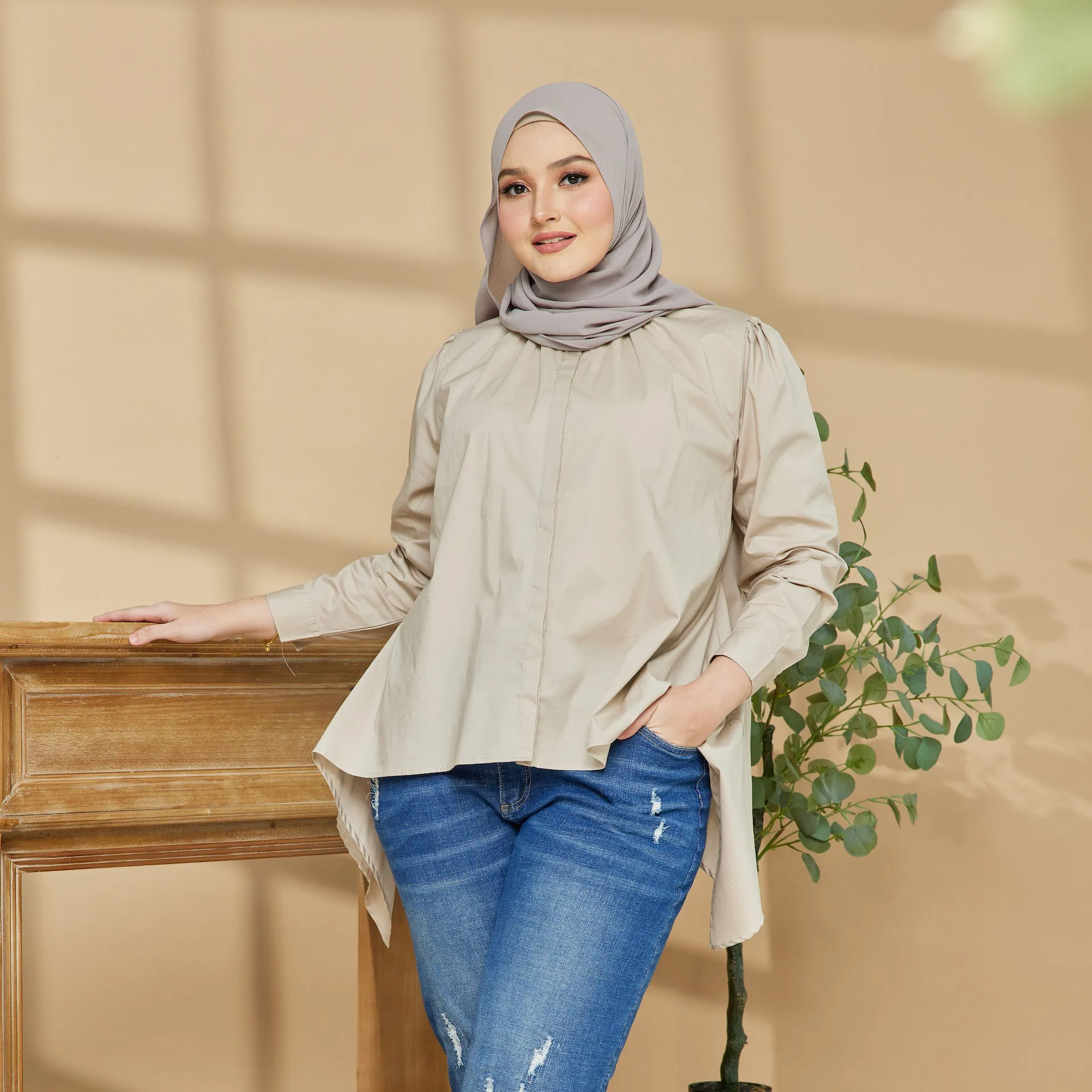 Haydar Batik Blouse - Beige