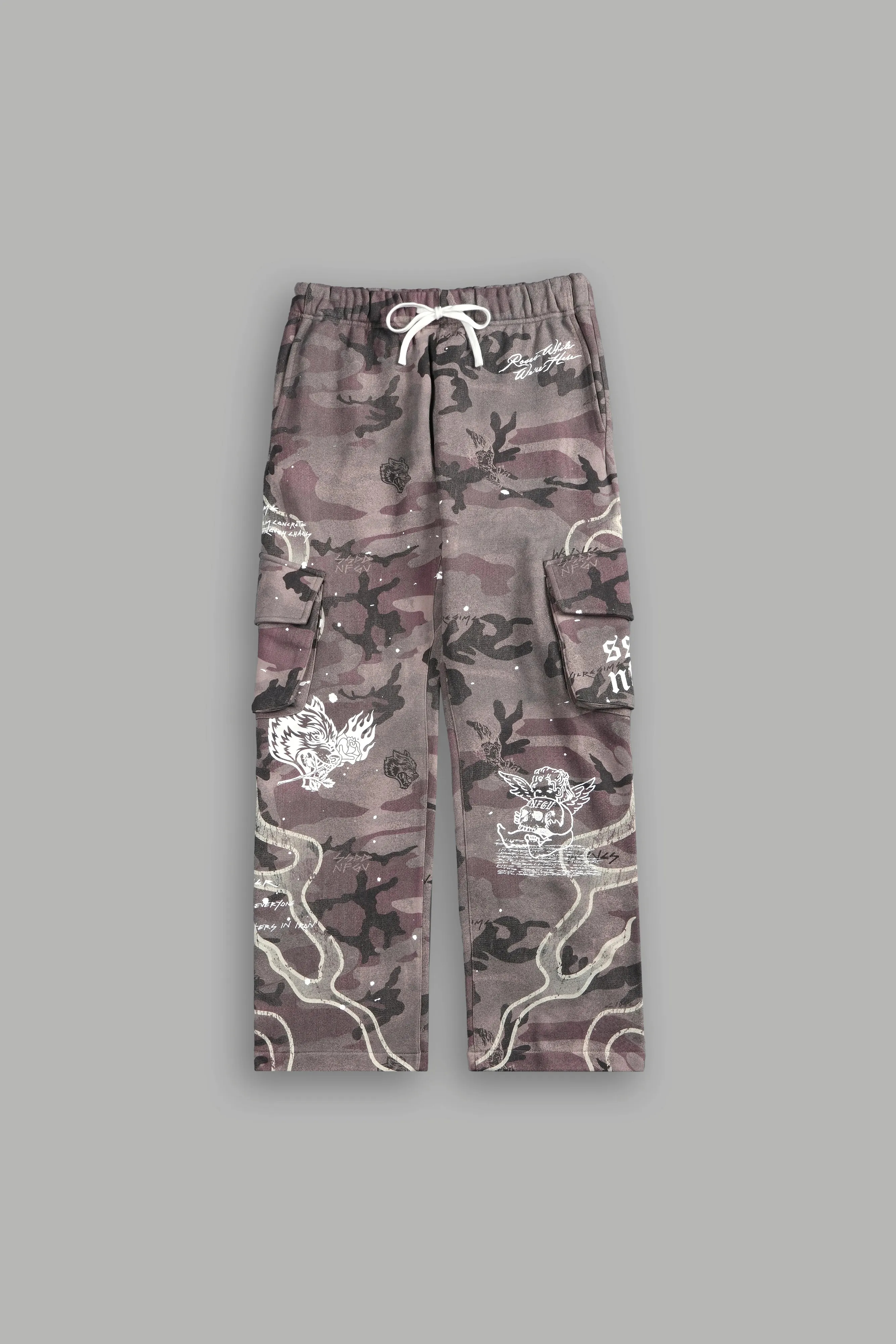 Infernal Bloom Bigelow Cargo Sweat Pants in Blooming Woodland Camo