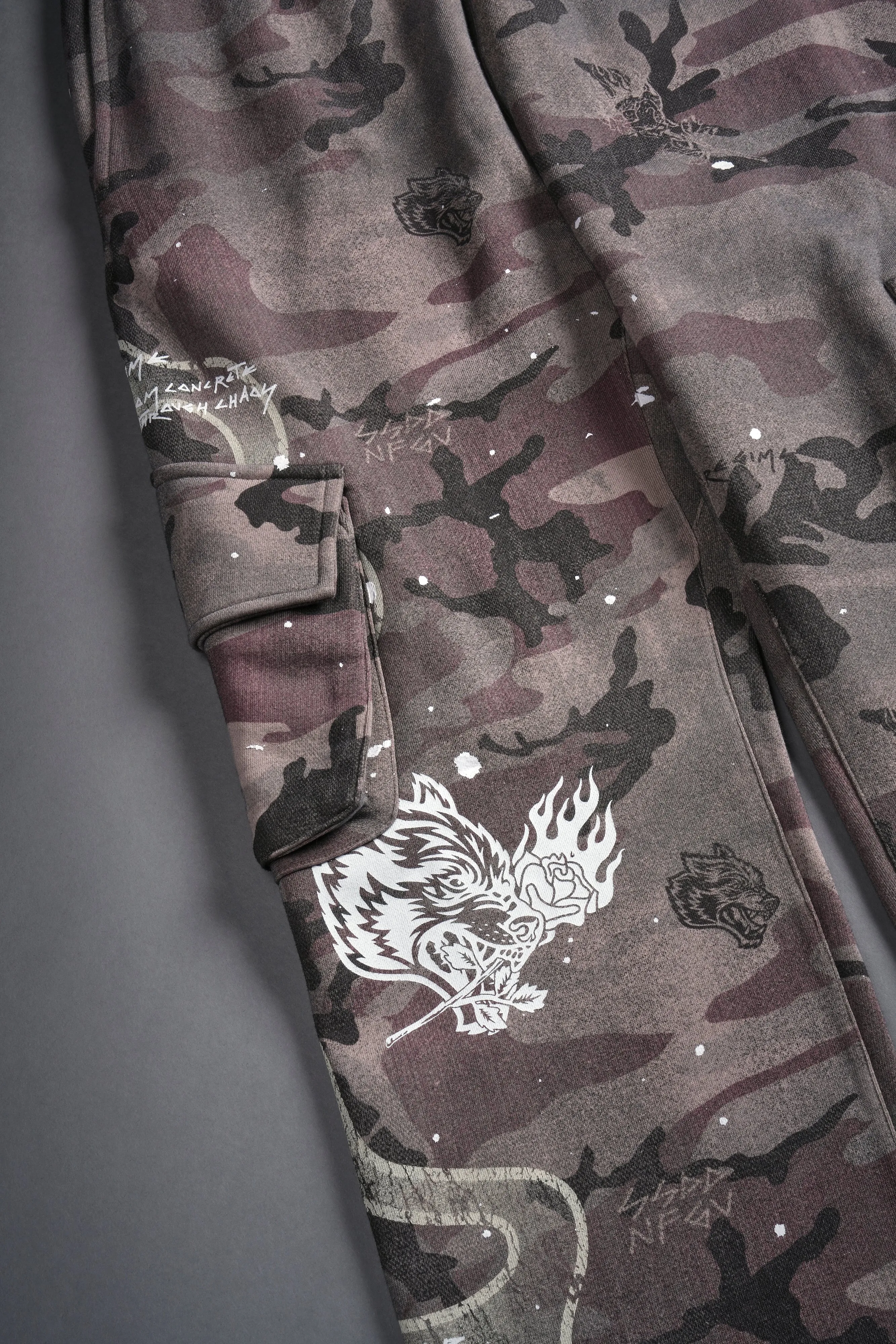 Infernal Bloom Bigelow Cargo Sweat Pants in Blooming Woodland Camo