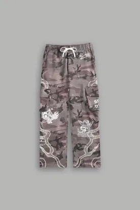 Infernal Bloom Bigelow Cargo Sweat Pants in Blooming Woodland Camo