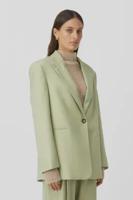 Jaccard Wool Blazer Lime Blue
