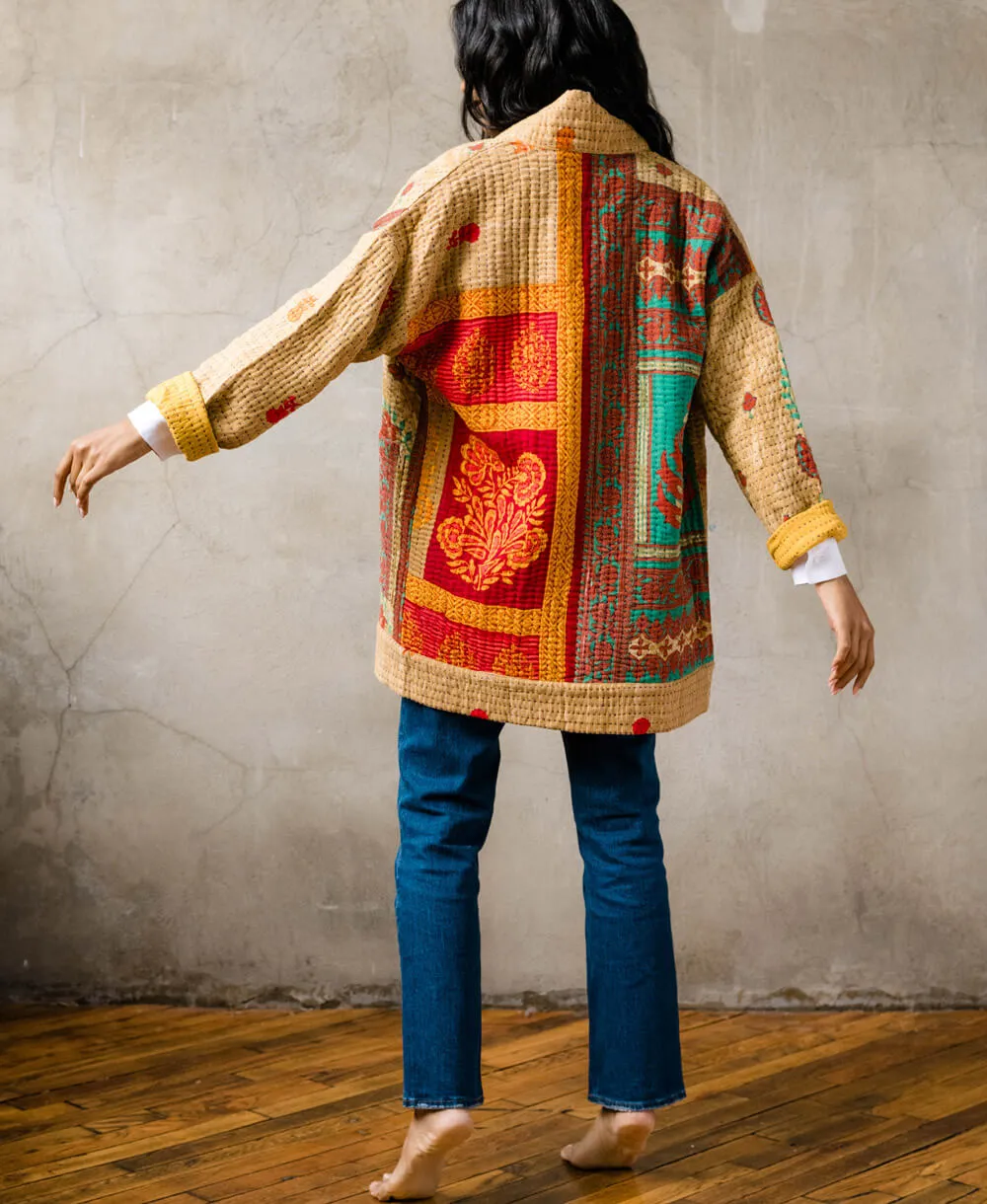 Kantha Quilted Jacket - No. 240526 - Extra Large
