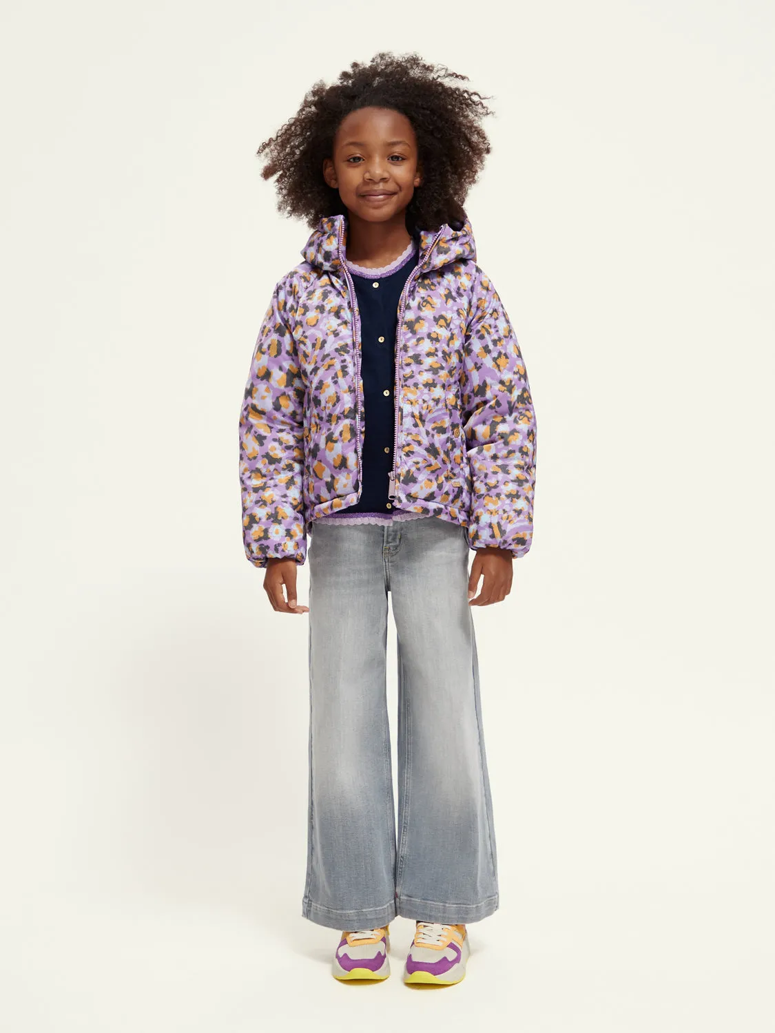 Kids - Water-repellent hooded jacket