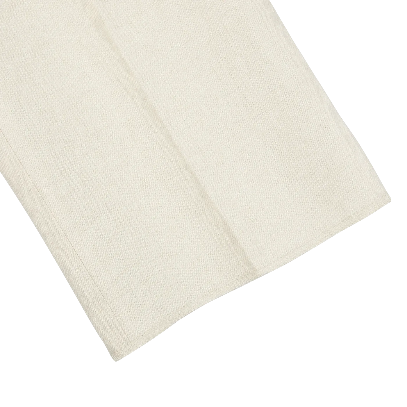 Light Beige Pure Linen Flat Front Trousers