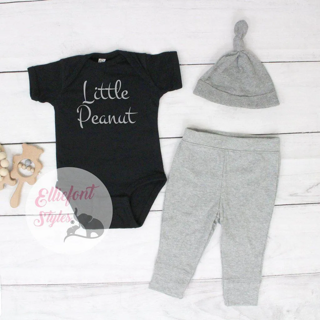 Little Peanut Baby Coming Home Outfit 3-Piece Set