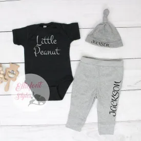 Little Peanut Baby Coming Home Outfit 3-Piece Set