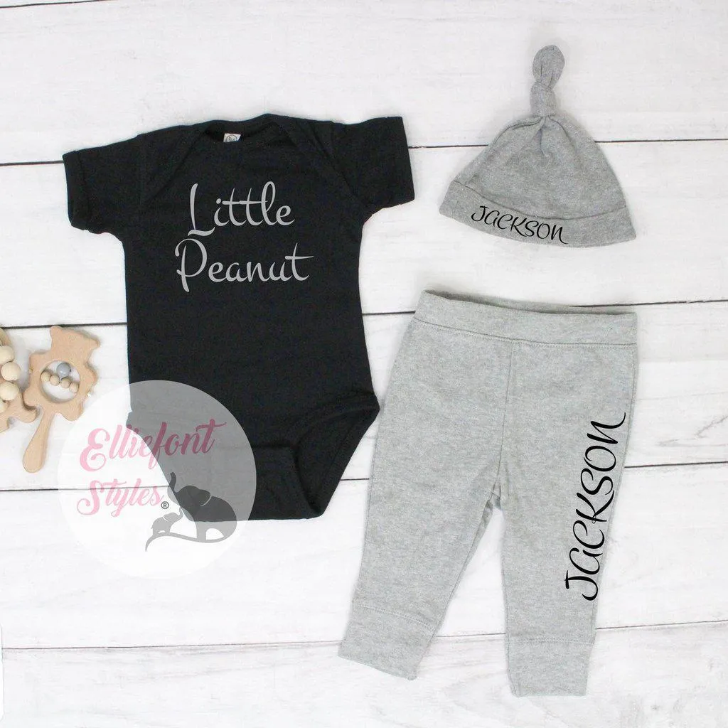 Little Peanut Baby Coming Home Outfit 3-Piece Set
