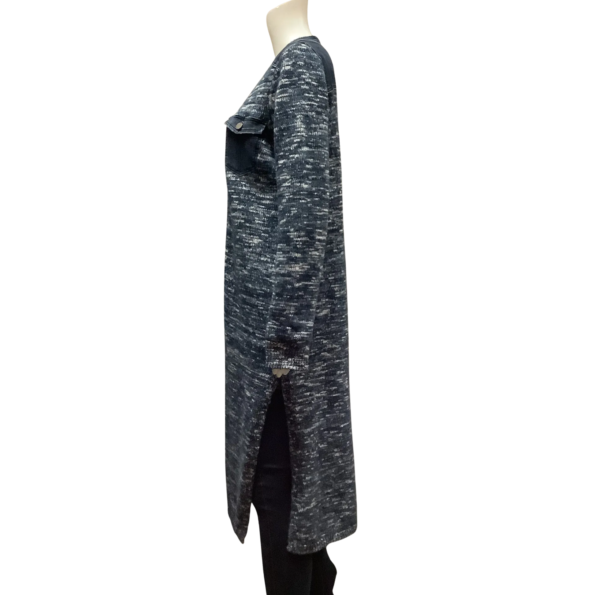 Liverpool Women's Long Sweater Cardigan Blue Denim Trim Size: S