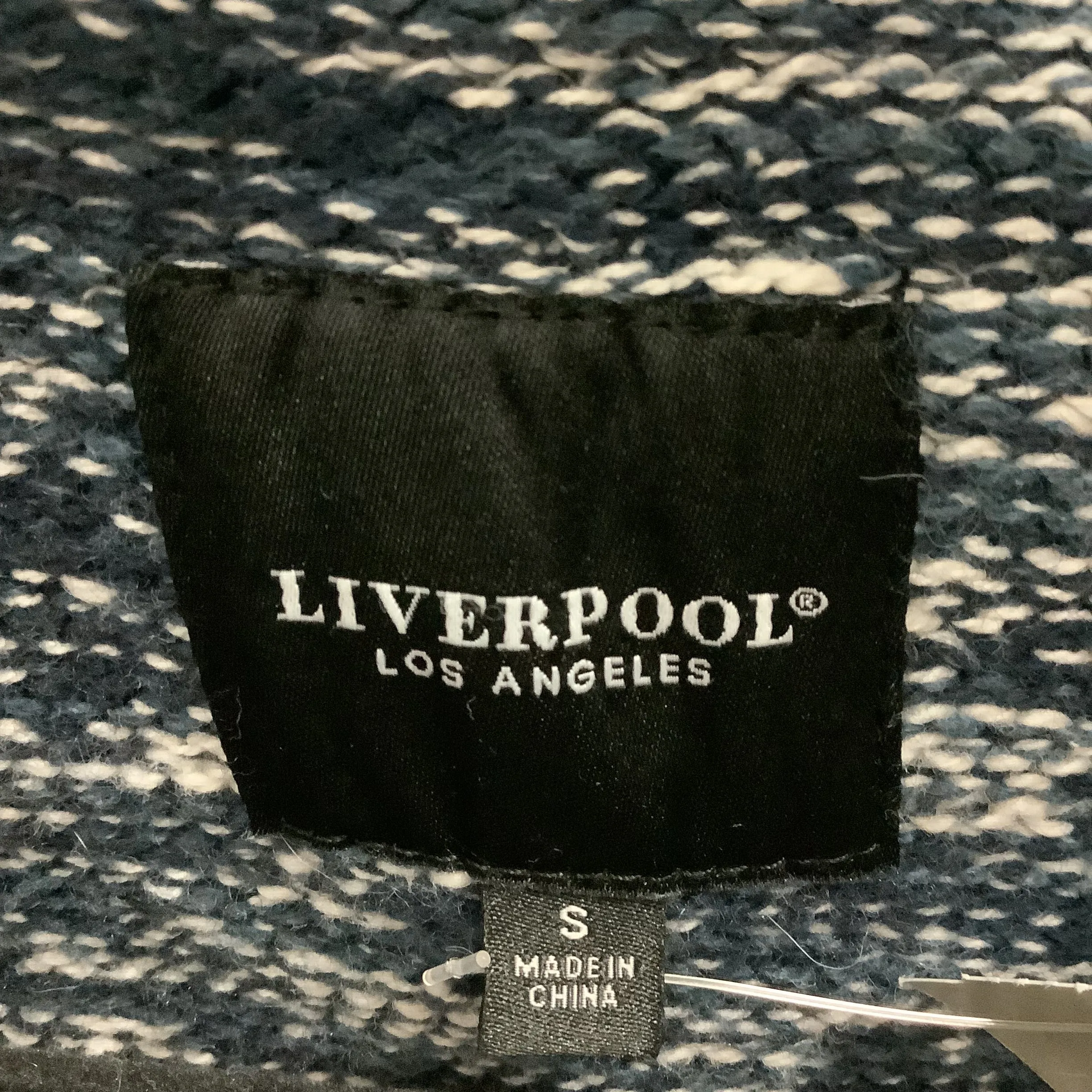 Liverpool Women's Long Sweater Cardigan Blue Denim Trim Size: S
