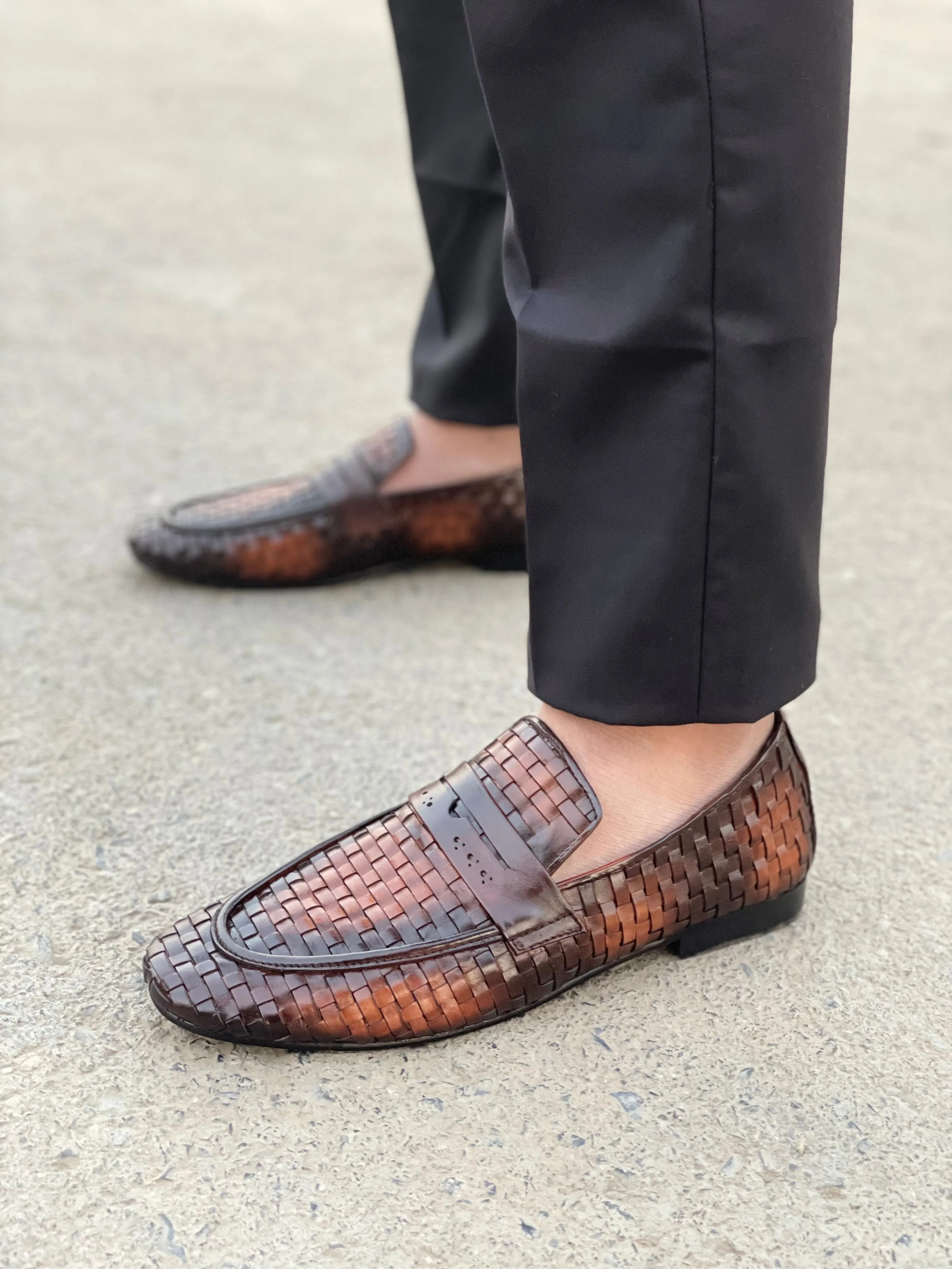 LS Pure Leather Cocoa KnitLux Formal Shoes LS-401