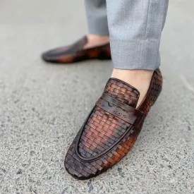 LS Pure Leather Cocoa KnitLux Formal Shoes LS-401