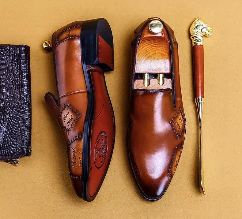 Men Loafer Genuine Leather Men Dress Shoes Designer Formal Shoes