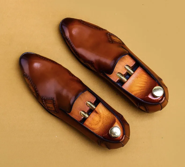 Men Loafer Genuine Leather Men Dress Shoes Designer Formal Shoes