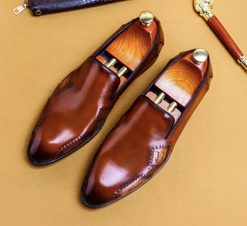 Men Loafer Genuine Leather Men Dress Shoes Designer Formal Shoes