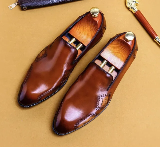 Men Loafer Genuine Leather Men Dress Shoes Designer Formal Shoes