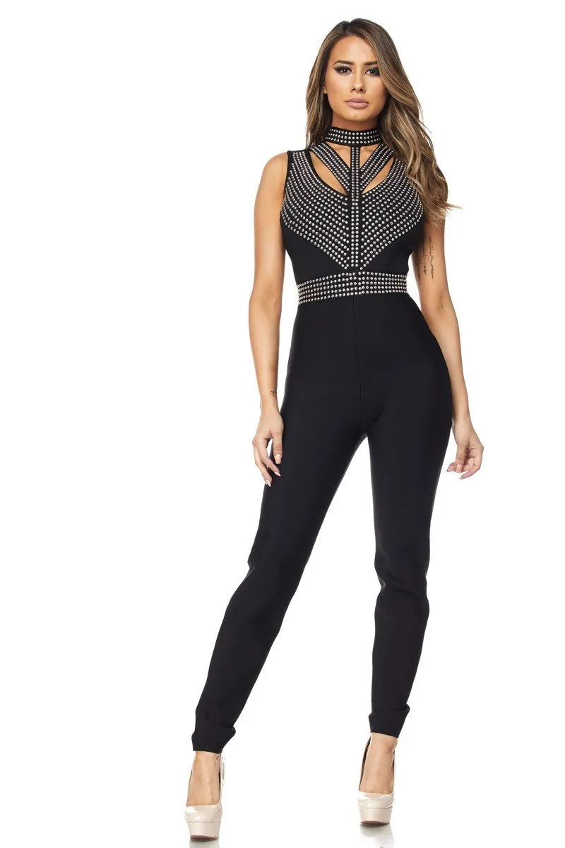 MISS BEVERLY STUDDED JUMPSUIT