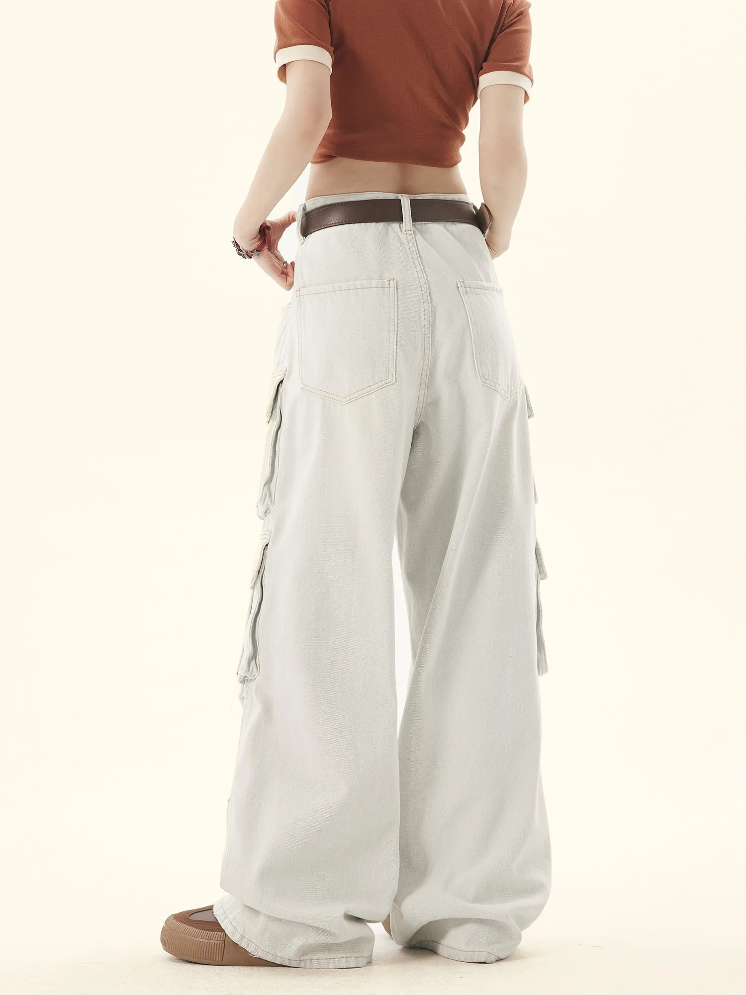 Multi Pocket Straight Cargo Jeans