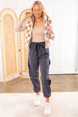 Number One Navy Charcoal Sporty Joggers
